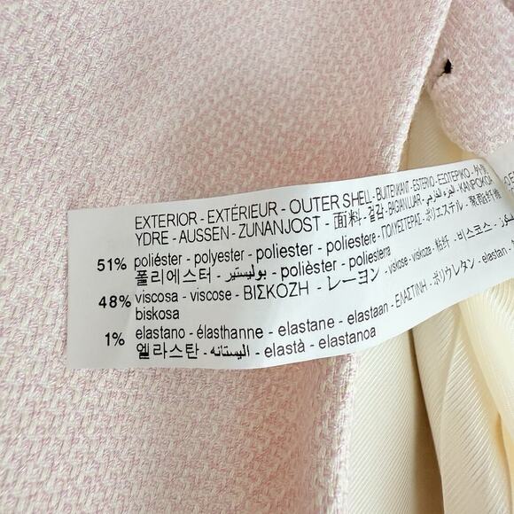 Zara Double Breasted Long Blazer Women S Pink Tailored Fitted Academia Tweed - Picture 11 of 16